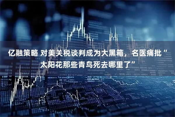 亿融策略 对美关税谈判成为大黑箱，名医痛批“太阳花那些青鸟死去哪里了”